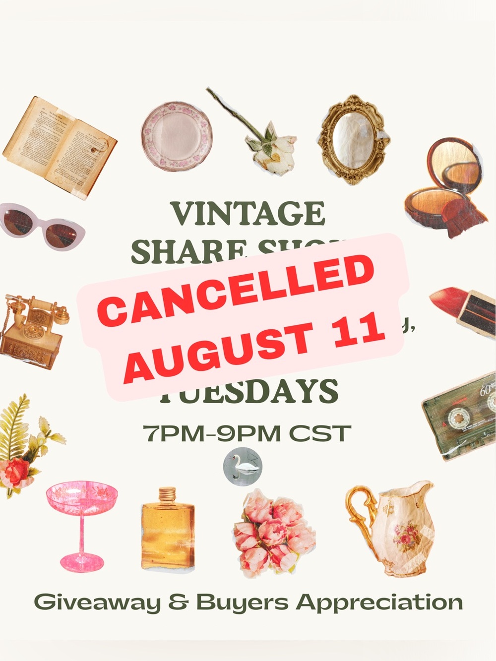 LIVE VINTAGE + SHARE  TUES 7-9PM CST